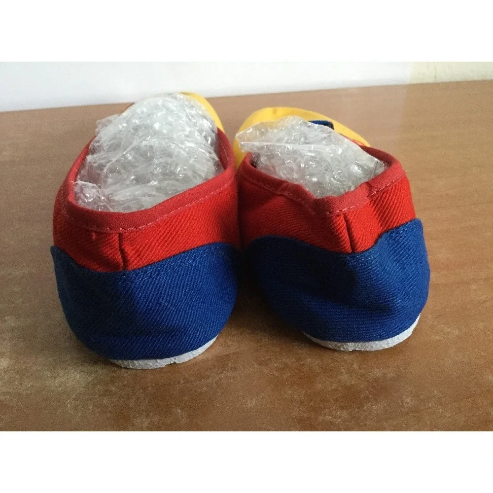 Handmade Colombia Flag Soccer Ballet Flats Shoes Womens 39 Yellow Blue Red